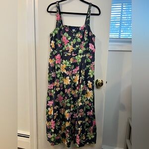 Old Navy Floral Print Dress - Navy and Pink